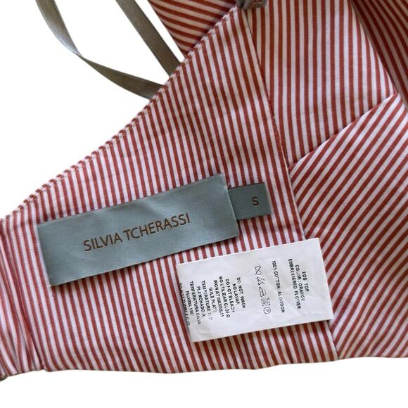 Silvia Tcherassi Eos Embroidered Cotton Cropped Top - Sz Small - Picture 11 of 11